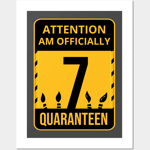 7th Birthday Officially a Quaranteen 7 Years Old Wall Art by heidiki.png